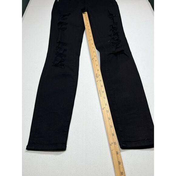 Frame Denim Le Skinny De Jeanne Distressed High Rise Black Jean Size 25 - Picture 7 of 8